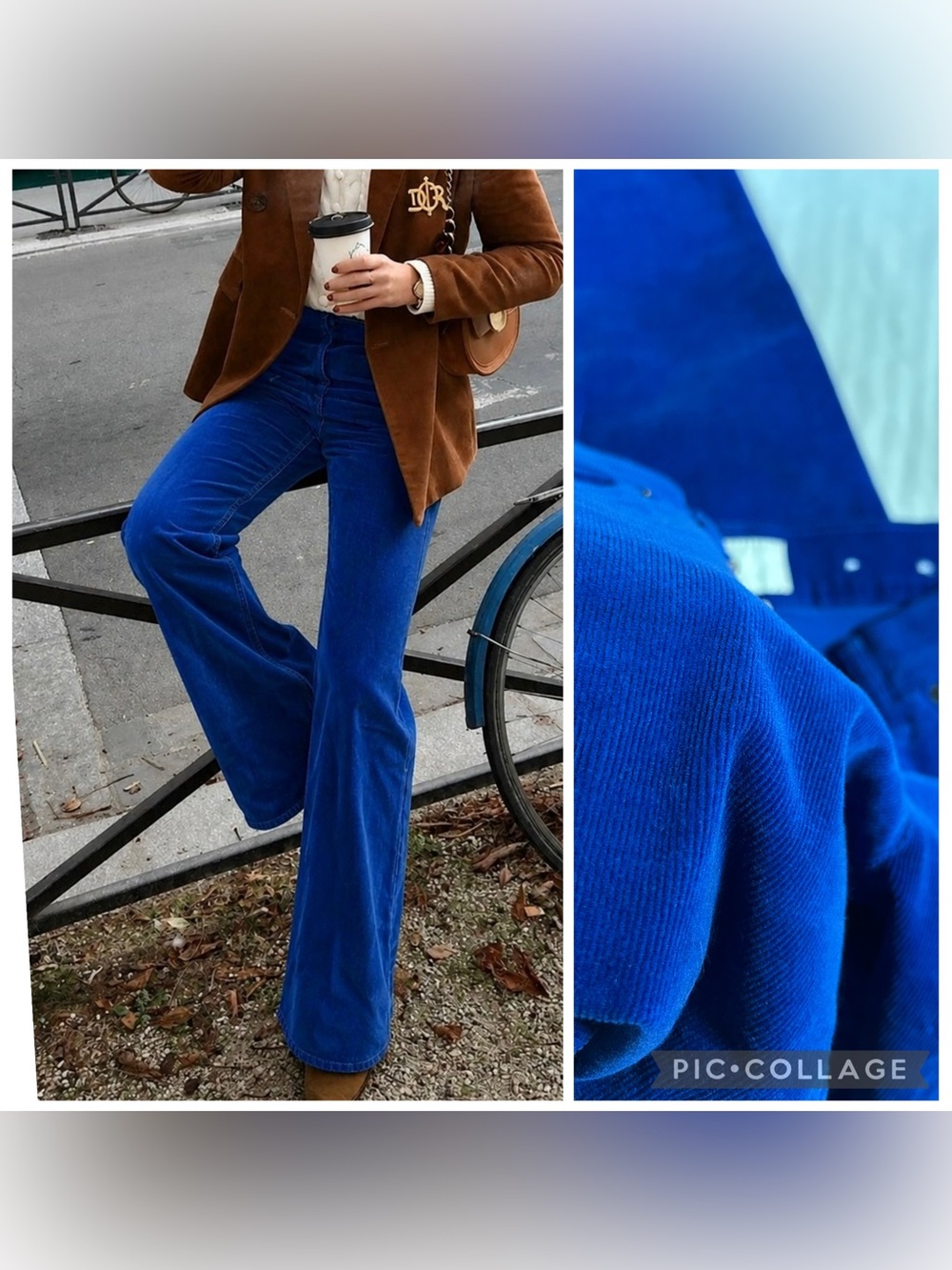 SO Blue Flared-Leg Corduroy Pants Womens 6/ Juniors 9
